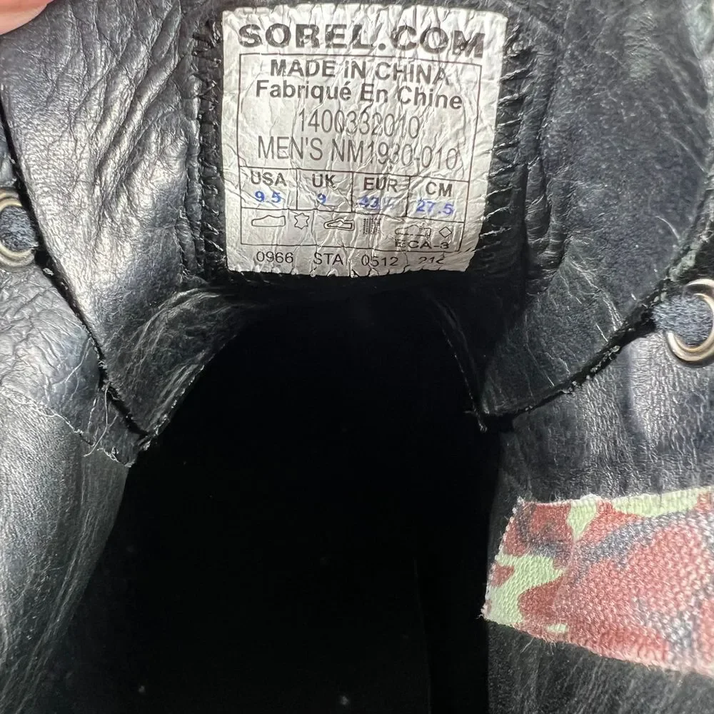 Sorel Men's Black Suede Chukka Ankle Boots Casual Leather‎ Lace Up Size 9.5
